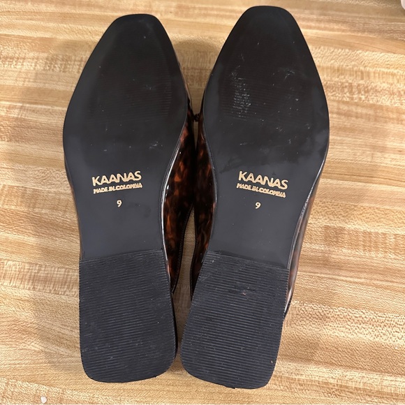 KAANAS Woman Size 9 Black Red Animal Print Flat SLIDES SLIP Shoes Casual Sandal - Picture 7 of 10